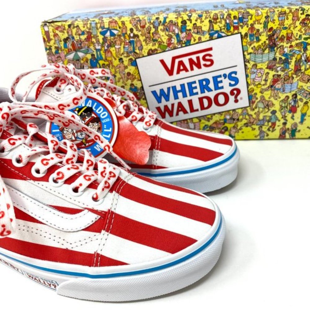 💖MEGA SALE💖VANS x Where's Waldo Red White Old Skool Low Women's VN0A3WKT3UV - Picture 5 of 14